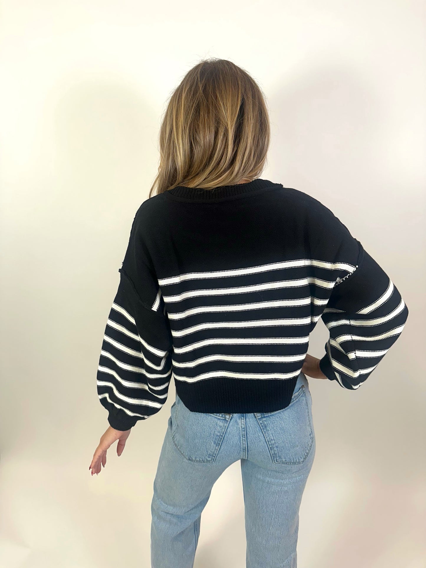 Emersyn Oversized Stripe Knit Sweater