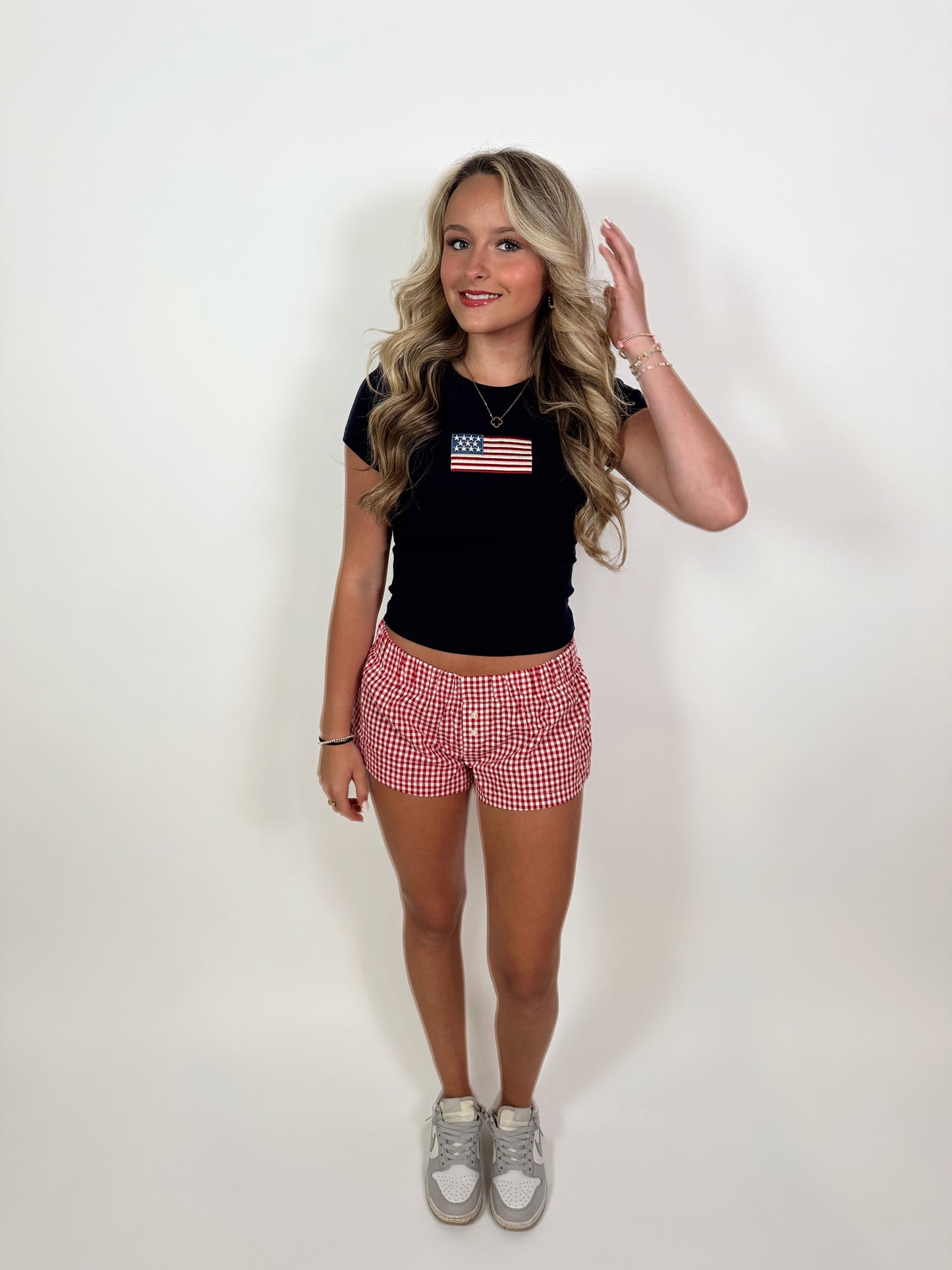 American Flag Short Sleeve T-Shirt- Navy