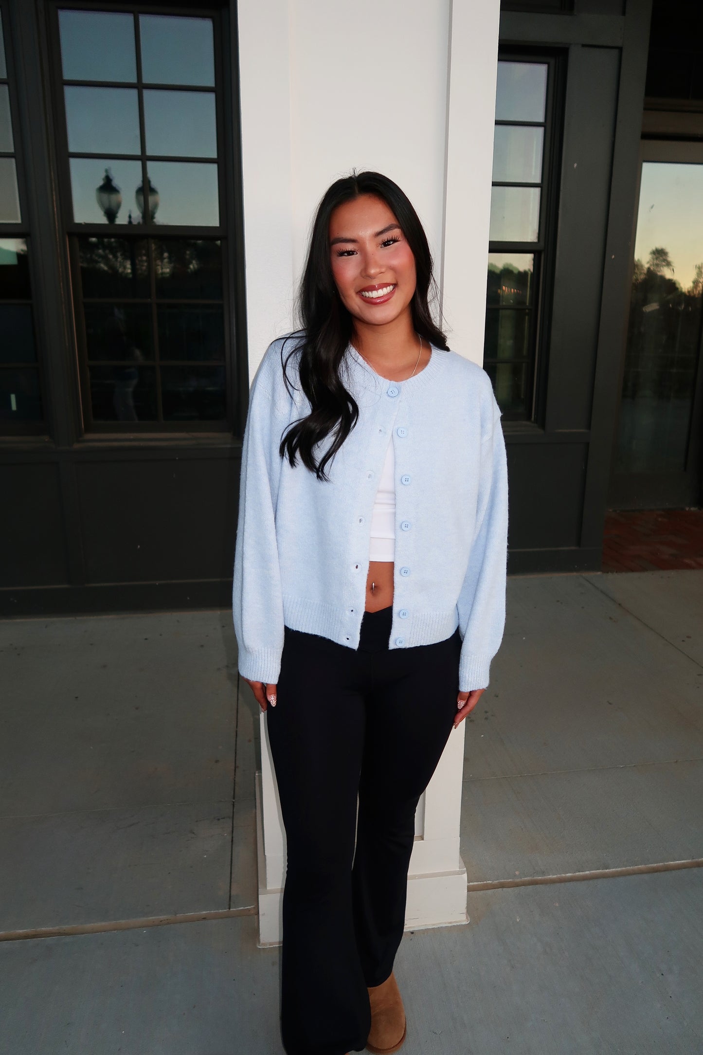 Briar Button Up Cardigan- Baby Blue