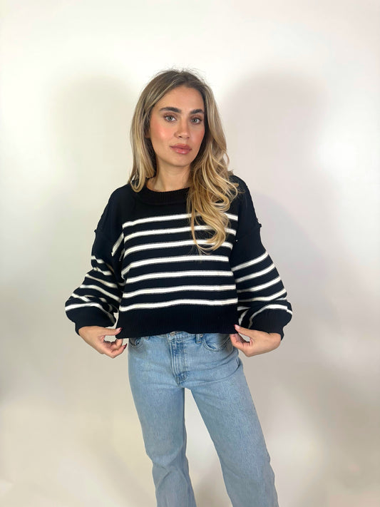Emersyn Oversized Stripe Knit Sweater