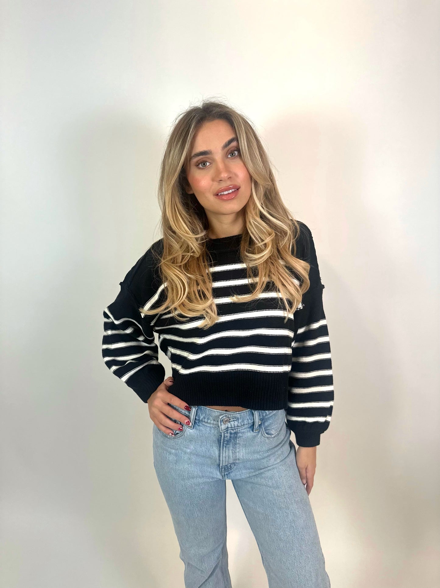 Emersyn Oversized Stripe Knit Sweater