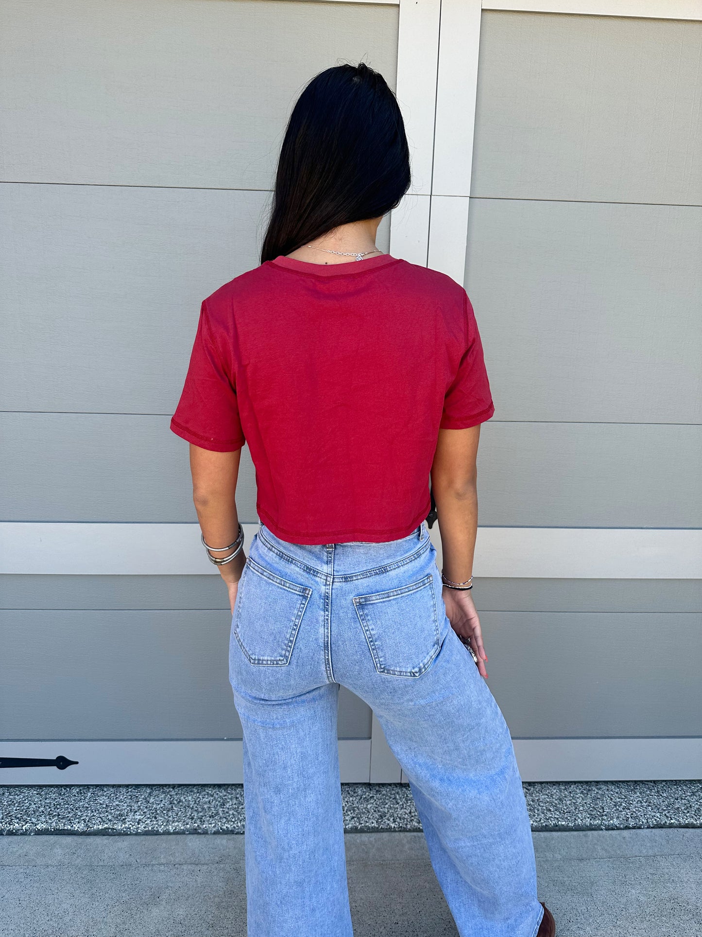 Go Team Football Cropped T-Shirt