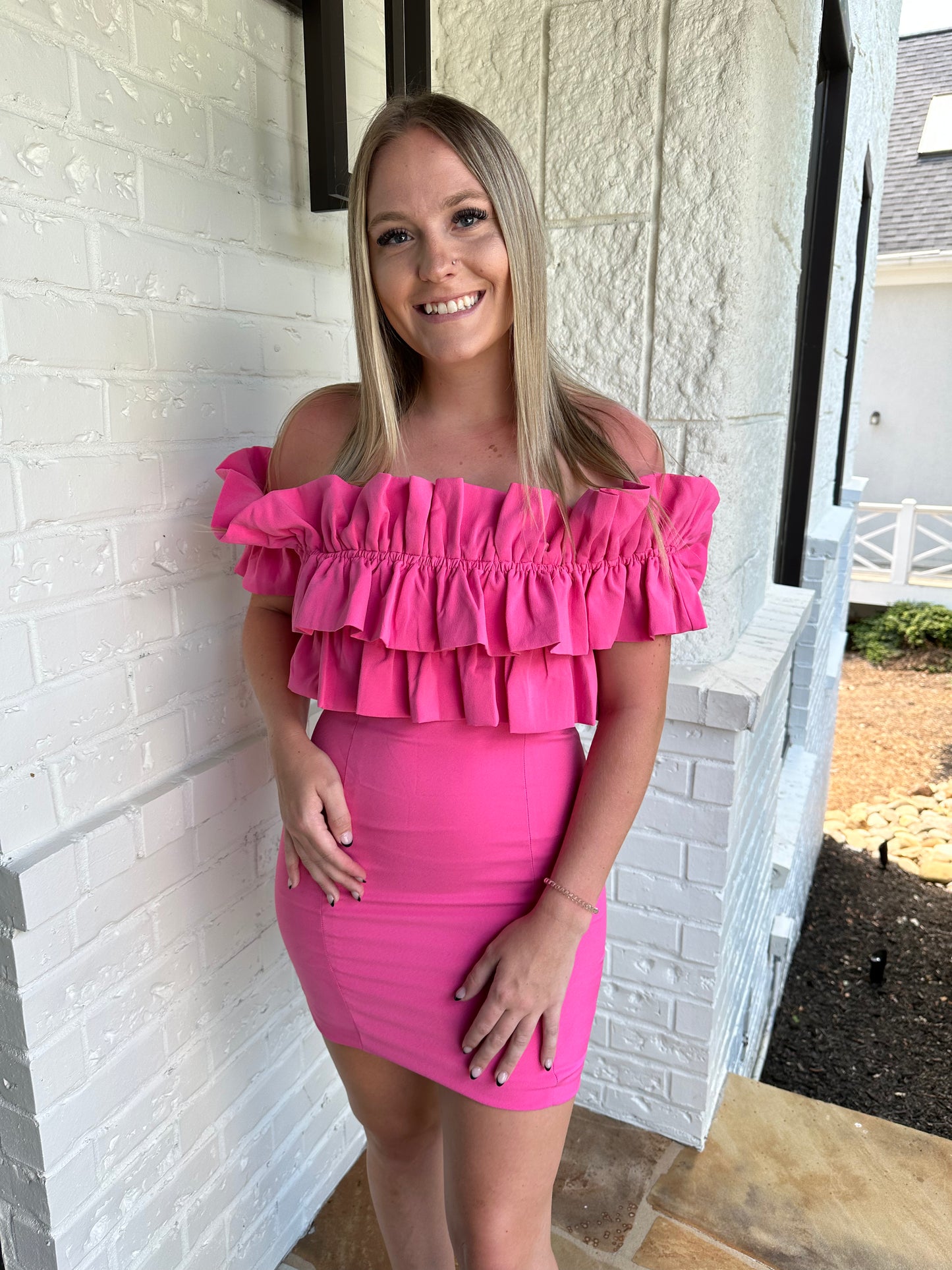 Addison Ruffle Off Shoulder Dress