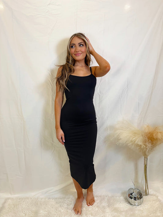 Ashley Black Midi Dress