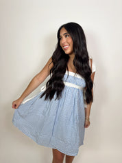 High Tea Babydoll Dress- Blue