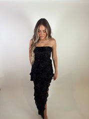 Carra Floral Maxi Dress- Black Velvet