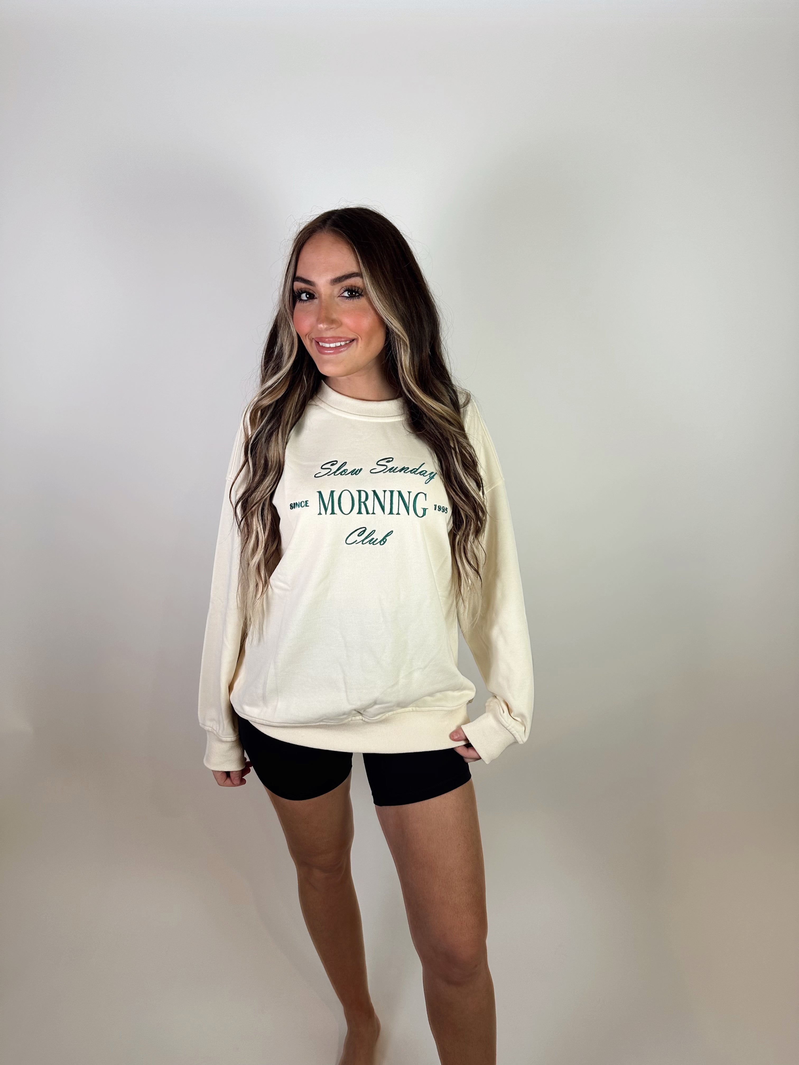 Slow Sunday Crew Neck- Cream