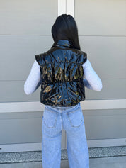 Polly Shiny Cropped Puffer Vest