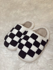 Checkered Sherpa Slippers