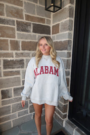 Alabama Reversible Mockneck Sweatshirt- Grey