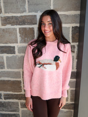 Duck Knit Sweater- Pink