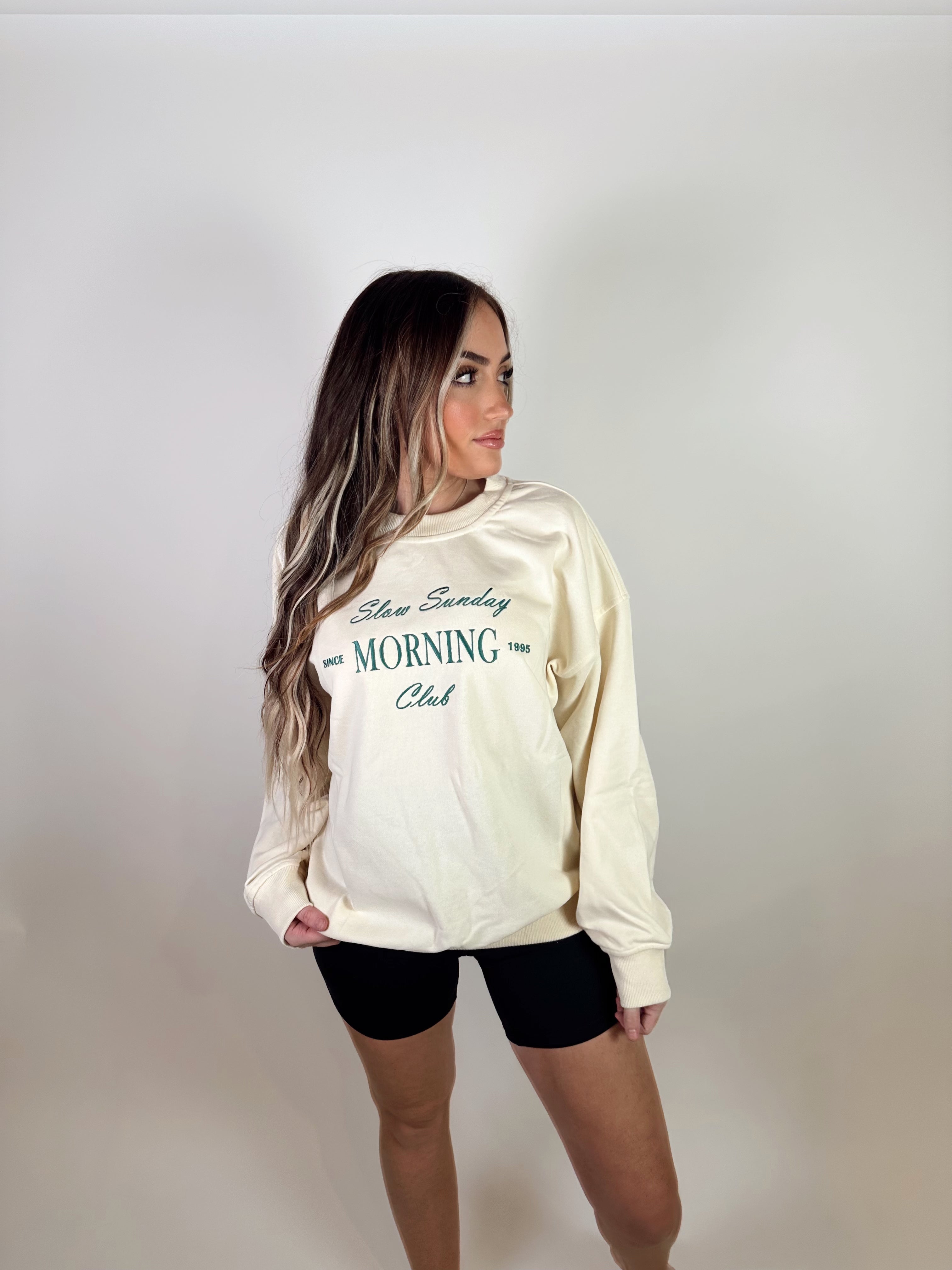 Slow Sunday Crew Neck- Cream