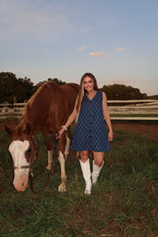 Auden Detailed Denim Dress- Dark Denim