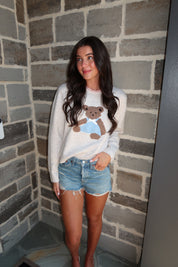 Bowie Bear Sweater- Cream