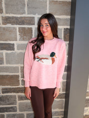Duck Knit Sweater- Pink