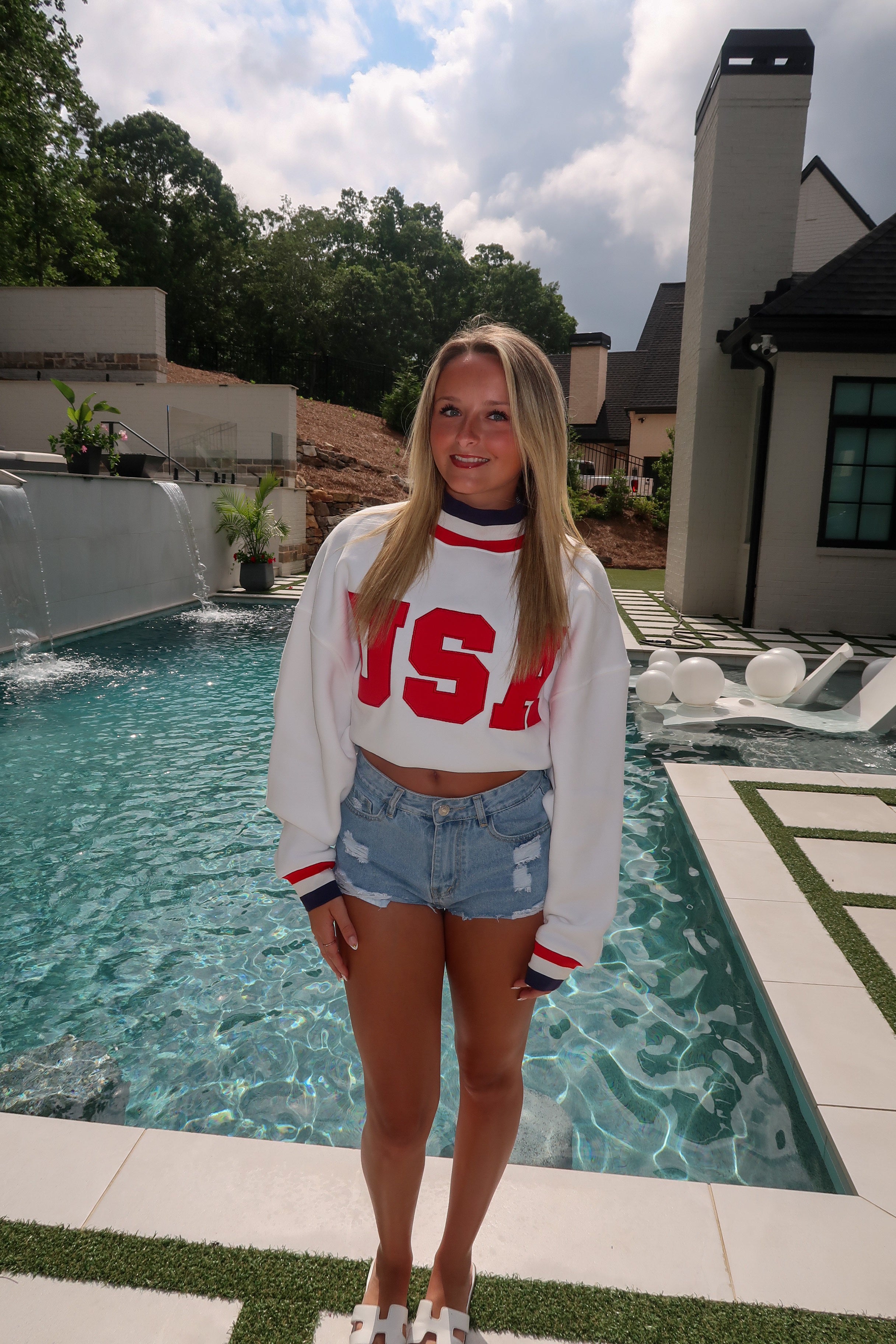 USA Mockneck- White
