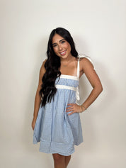 High Tea Babydoll Dress- Blue