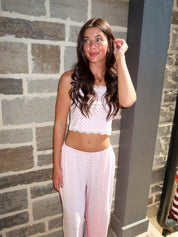 Nomi Polka Dot Cami & Straight Leg Pant Set – Pink/Black