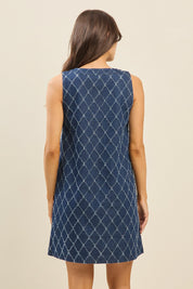 Auden Detailed Denim Dress- Dark Denim