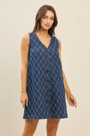 Auden Detailed Denim Dress- Dark Denim