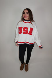 USA Mockneck- White