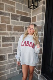 Alabama Reversible Mockneck Sweatshirt- Grey