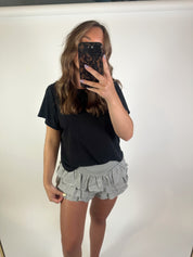 Flirt & Flow Ruffle Skort- Grey