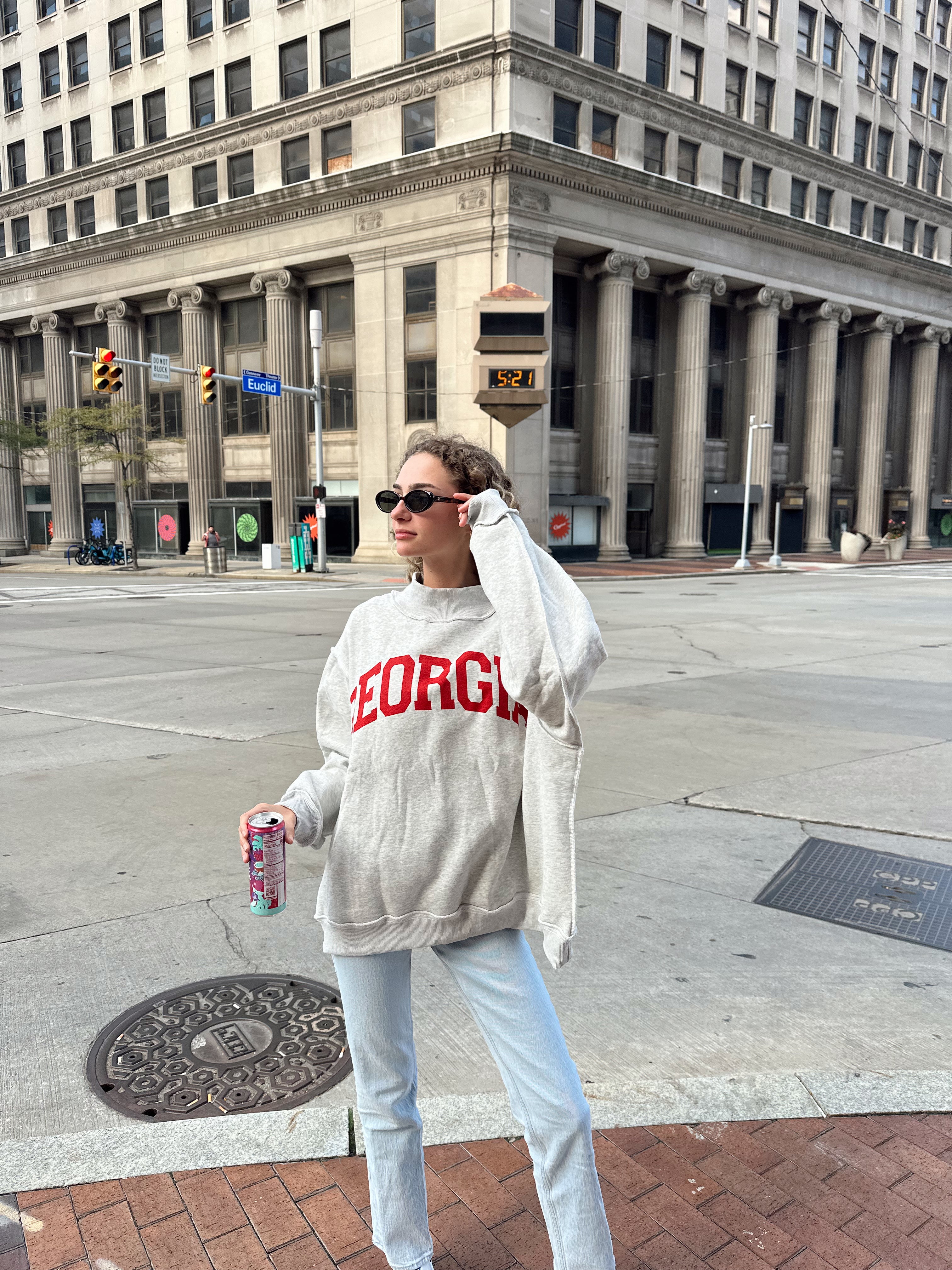 Georgia Reversible Mockneck- Grey