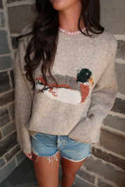 Duck Knit Sweater- Sand