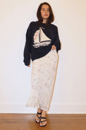 Sailboat Knit Sweater- Navy