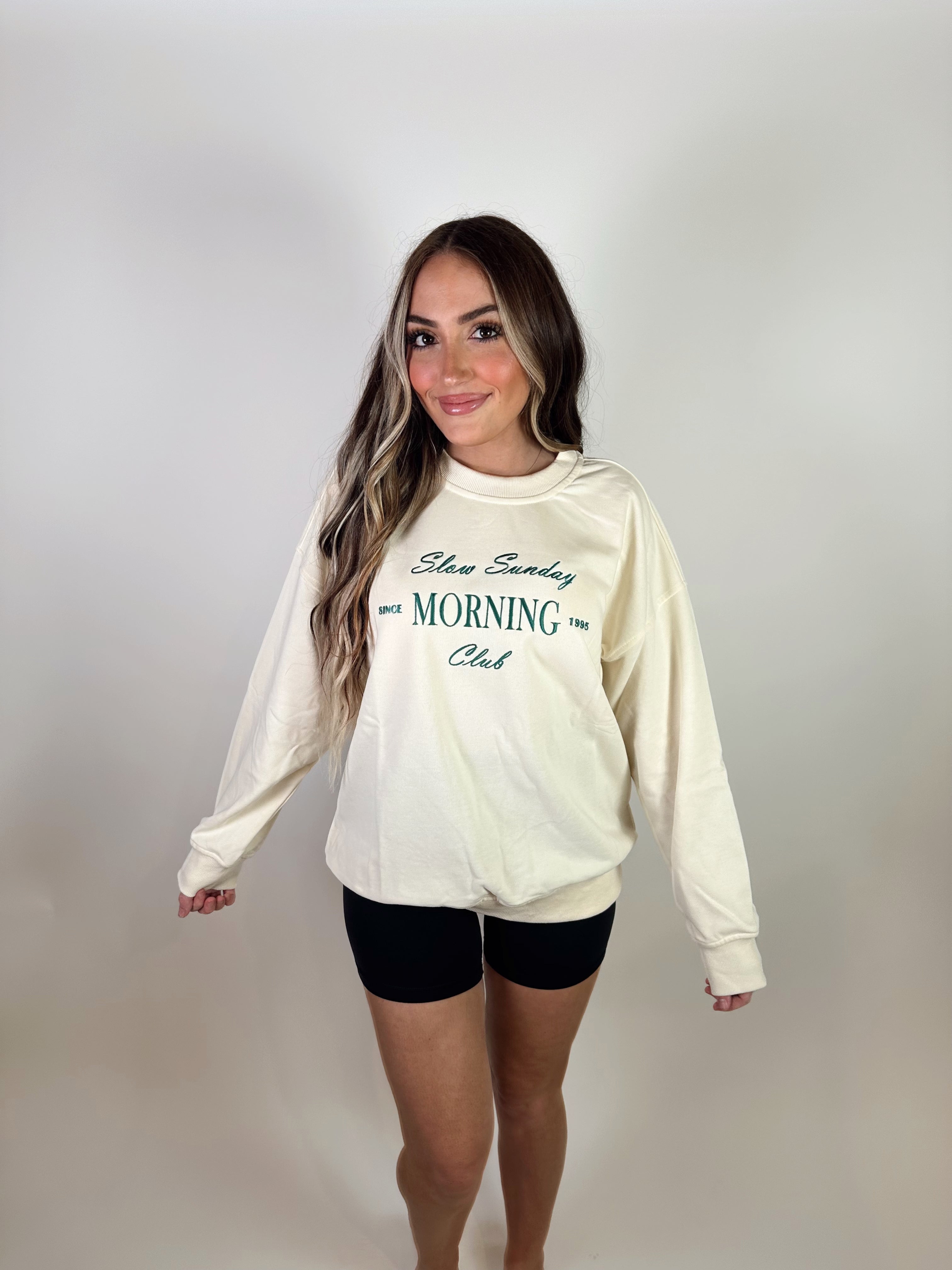 Slow Sunday Crew Neck- Cream