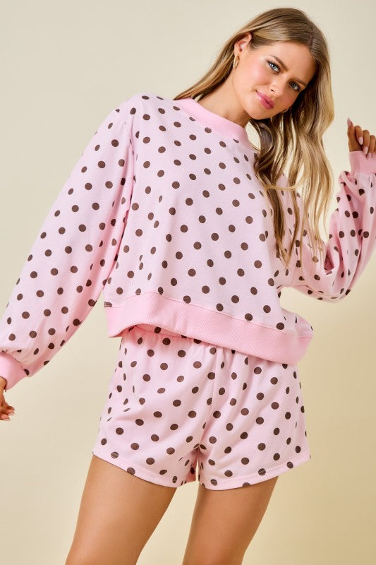 Neapolitan Shorts Set- Pink/Brown