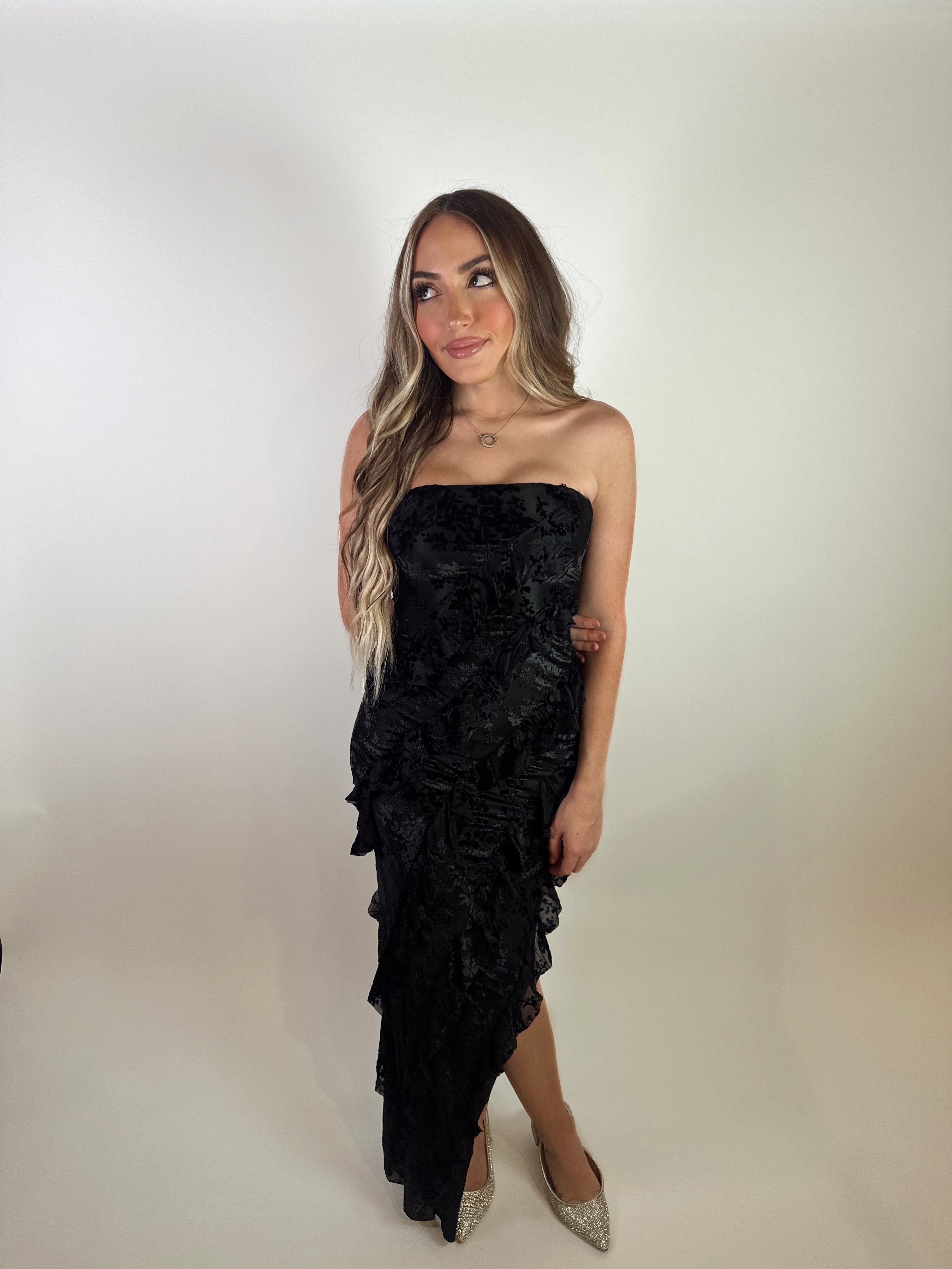 Carra Floral Maxi Dress- Black Velvet