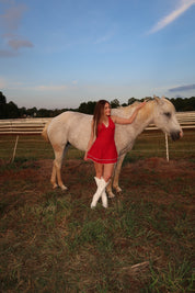 Ruby Halter Mini Dress- Red
