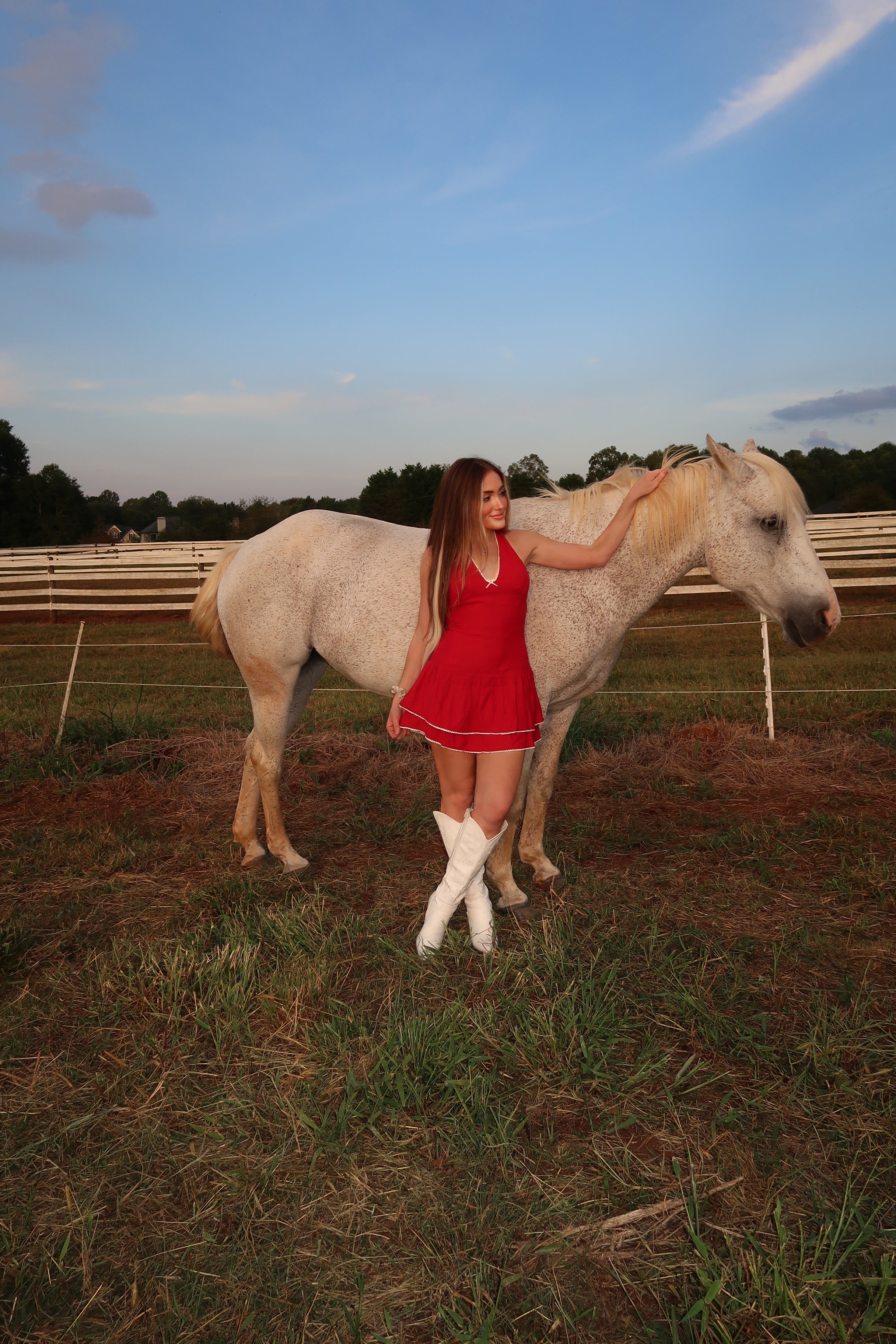 Ruby Halter Mini Dress- Red