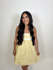 High Tea Babydoll Dress- Yellow