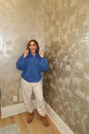 Lina Snap Pullover- Cobalt Blue