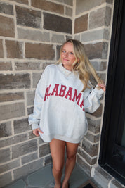 Alabama Reversible Mockneck Sweatshirt- Grey