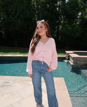 Tatum Oversized Knit Sweater- Light Pink
