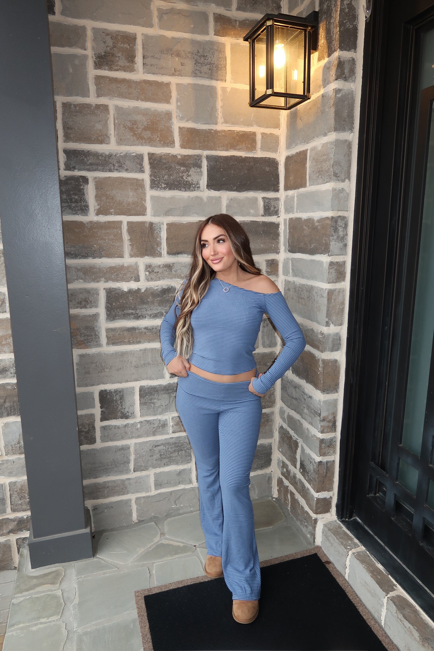 Saylor Striped Top- Blue