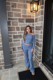 Saylor Striped Top- Blue