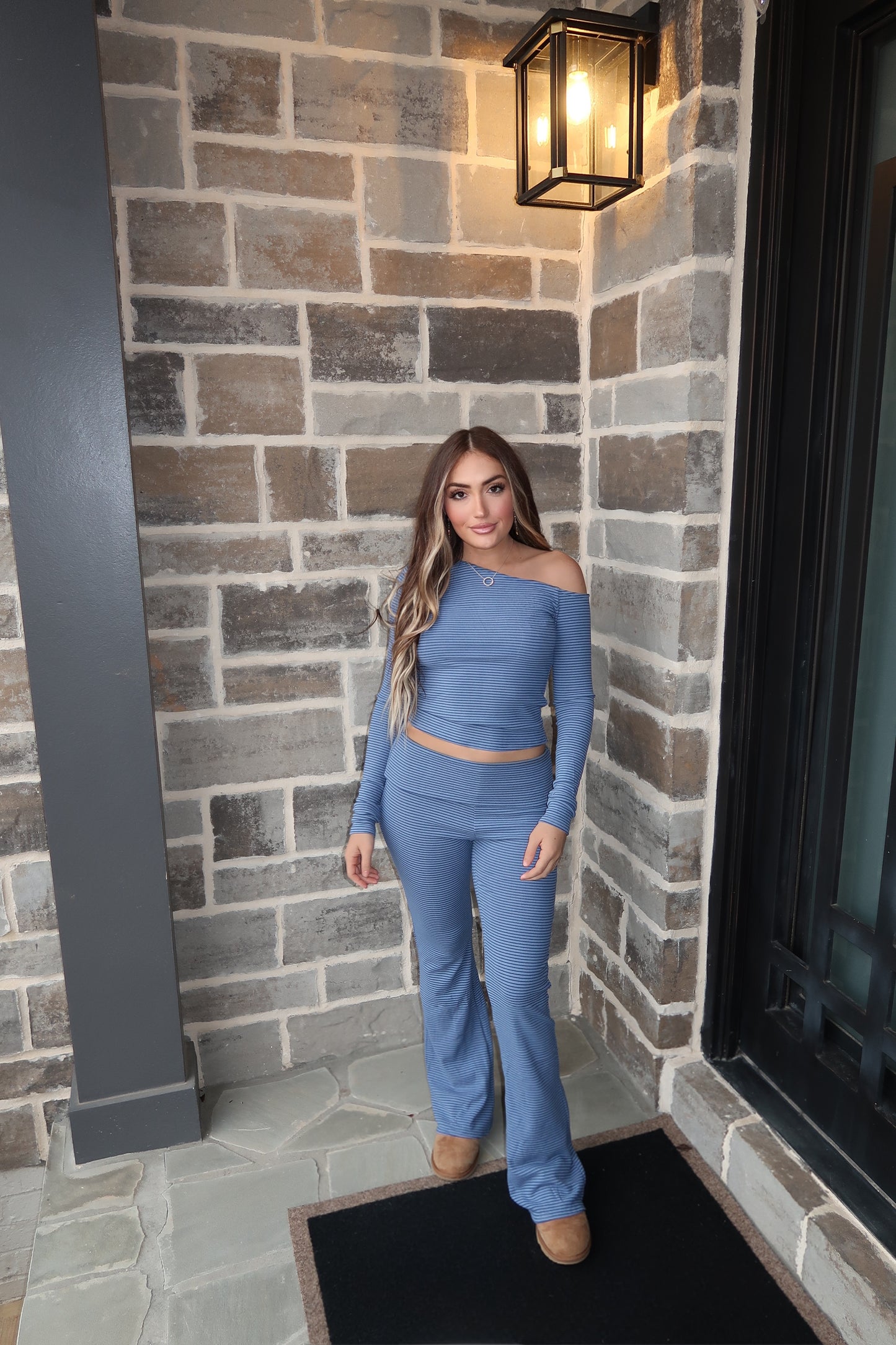 Saylor Striped Top- Blue