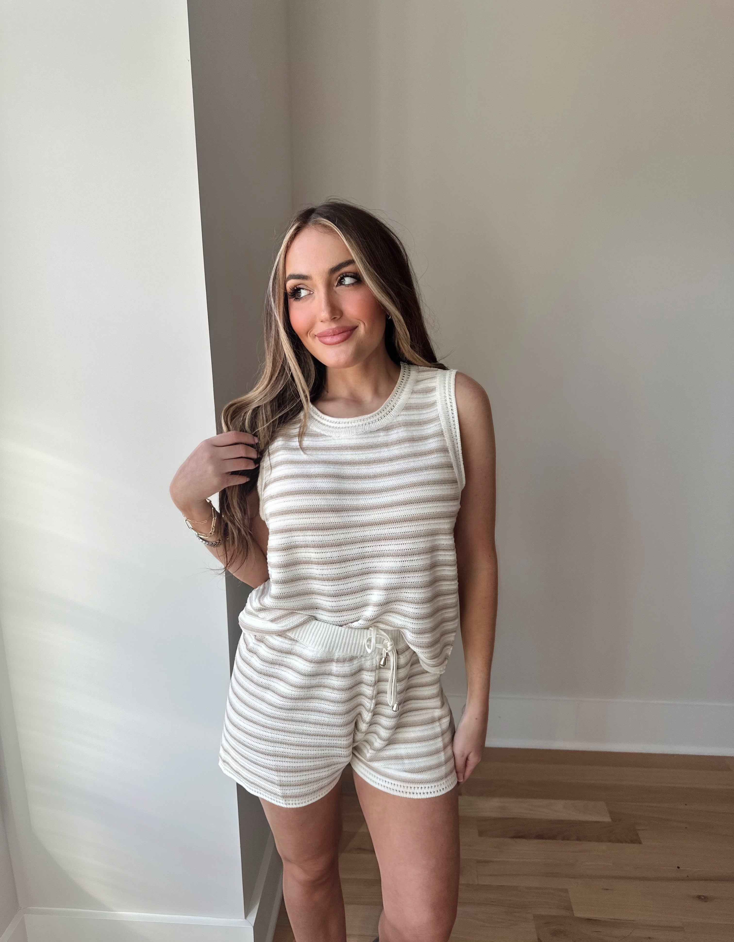 Camila Crochet Set- Taupe