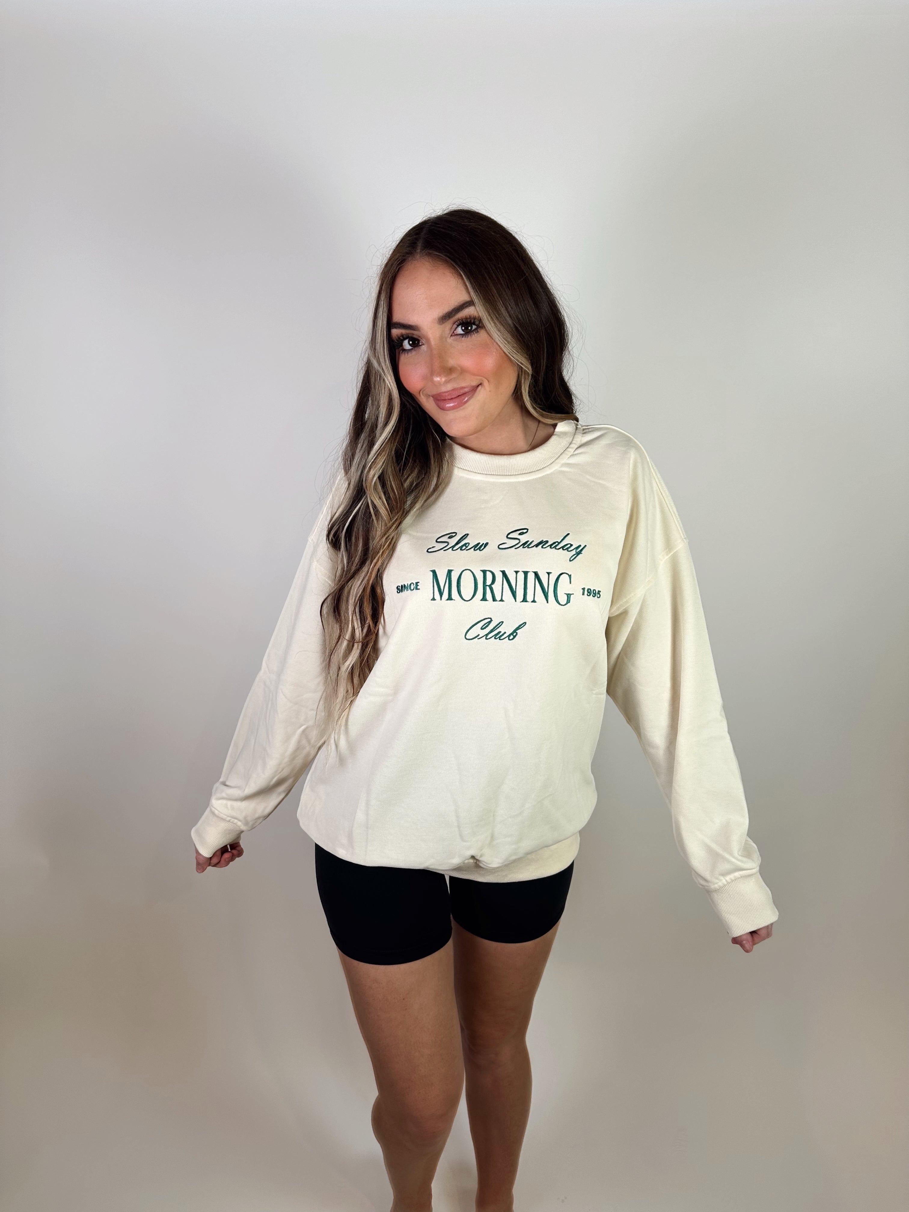 Slow Sunday Crew Neck- Cream