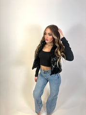 Polly Shiny Cropped Puffer Vest