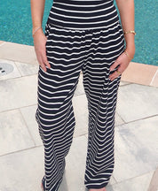Hayes Black and White Stripe Pants- Black/White