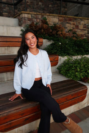 Briar Button Up Cardigan- Baby Blue