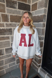 Alabama Reversible Mockneck Sweatshirt- Grey