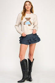 Bowie Bear Sweater- Cream