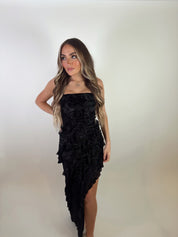 Carra Floral Maxi Dress- Black Velvet
